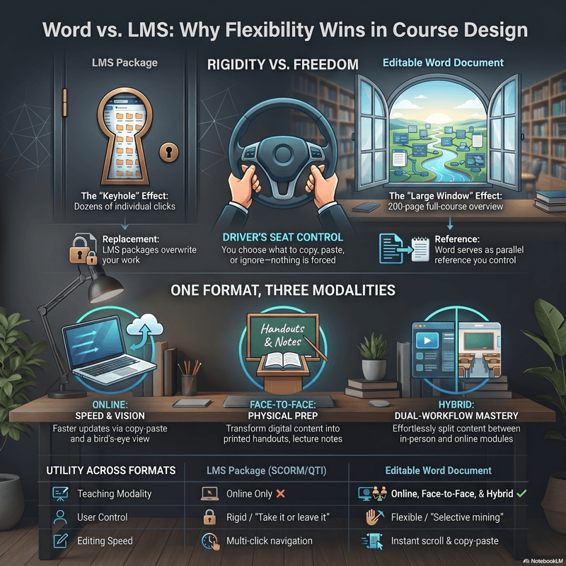 Why CourseDev Gives You a Word Document, Not an LMS Package