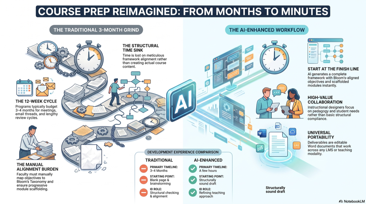 Fall course prep: it takes three months to build a course — what if the hard part was already done?